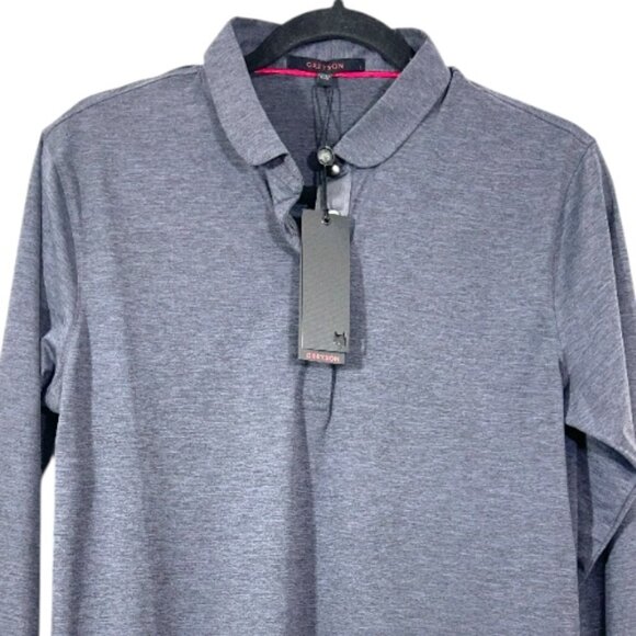 Greyson Scarlett Long Sleeve Polo Dark Grey Heather Womens Large New - Picture 2 of 5